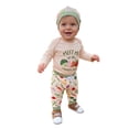 thumbnail image 3 of Baby 3-Piece Vegetable Print Outfit Long Sleeve Farmerâs Market Bodysuit Jogger Pants Knotted Hat Soft Casual Matching Clothing Set for Boys Girls(Orange,6-9 Months), 3 of 9