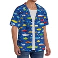 thumbnail image 3 of Disketp Men's Hawaiian Submarines And Whales Print Shirts Button Down Holiday Beach Shirts-Small, 3 of 5