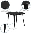 thumbnail image 4 of Merrick Lane 31.5" Square Metal Table for Indoor and Outdoor Use in Black, 4 of 8