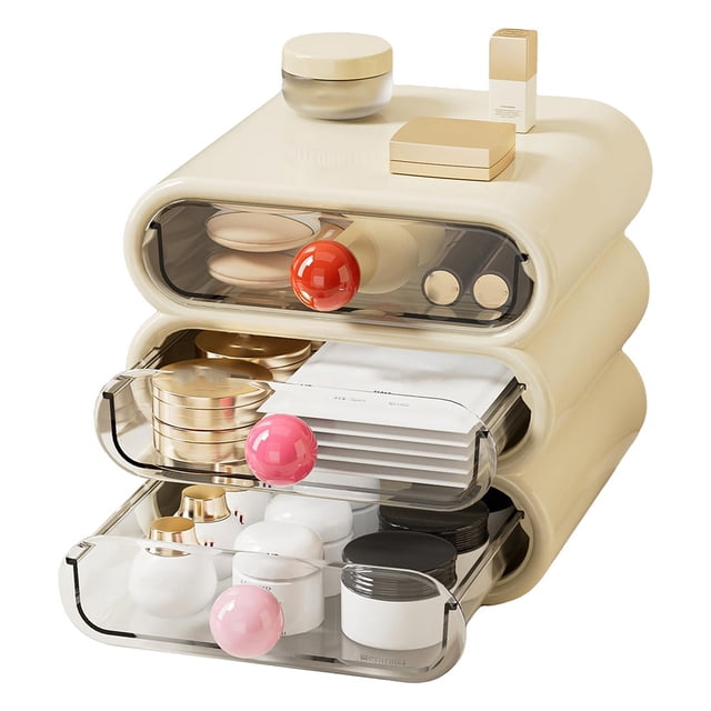 Caja de Almacenamiento con Cajones, Compacta, para Tocador, con Cajón, para Cosméticos, Color .