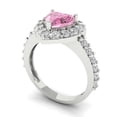 thumbnail image 2 of Halo Engagement Ring for Women - 2.03ct Simulated Pink Diamond in 14K White Gold Promise Ring, 2 of 6