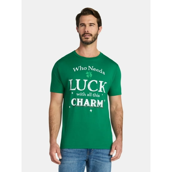 St. Patrick's Day Men's Graphic Tee Lucky Charm from Way to Celebrate, Sizes XS-5XL
