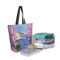 thumbnail image 2 of FORMRS Womens Canvas Tote Bag with Zipper Inner Pocket Shoulder Handbag, Purple Window Scene, 2 of 7