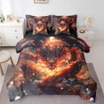 thumbnail image 1 of YST Western Dragon 7-Piece Magical Animal Bedding Set, Twin, Black and Red, 1 of 4
