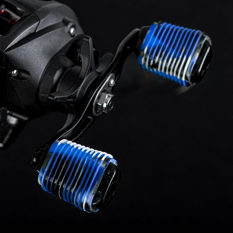 Elastic Silicone Reel Slip Fishing Reel Handle Grips Baitcaster Knob Covers , Blue, Size: 28x25x16mm