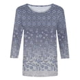 thumbnail image 4 of Pompotops Mode T-shirt Décontracté à Manches 3/4 Col Rond Confortable pour Femmes en Solde, 4 of 5