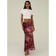 thumbnail image 5 of Jaimenalin Womens Mesh Maxi Skirt Summer Elastic High Waisted Boho Elegant Mermaid Long Skirts for Women Rose Red M, 5 of 9