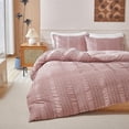 thumbnail image 2 of Full Tufted Comforter Set 3Pcs, Pink Boho Ruffled Microfiber All Season Bedding, 2 of 6