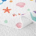 thumbnail image 5 of Manfei Kawaii Mermaid Princess Quilt Full, Dreamy Sea Coral Full Bedspread Sets, White Pink, 3-Piece, 1 Coverlet and 2 Pillowcases, 5 of 7