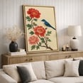thumbnail image 4 of Framed Canvas Print Vintage Bird Wall Art Chinese Style Decorative for Living Room Bedroom - 24"x36" NATURAL, 4 of 8