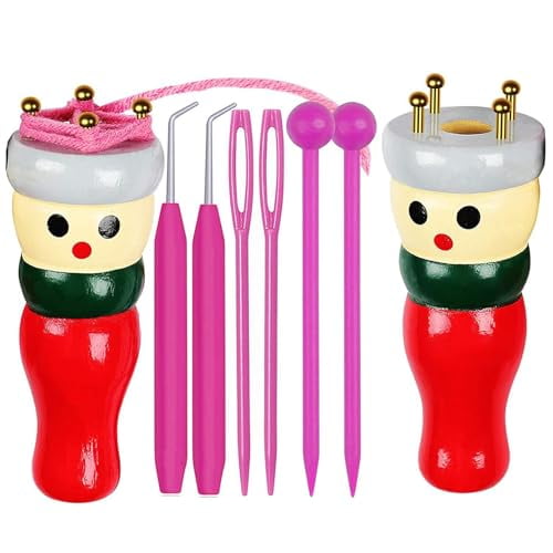 YISITIAN 2-Pack Knitting Spool Set, Handheld Weaving Loom Tool for Beginners, Create Cords for Scarves Headbands Hats DIY Crafts, Easy-to-Use Educational Kit AZ1014-1805