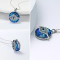 thumbnail image 2 of Collar de plata con forma de ojo malvado para mujer, colgante de ojo malvado con cristal circular como regalo de joyería para protección contra el mal de ojo, collar Nazar hecho a mano - Modelo cod, 2 of 5