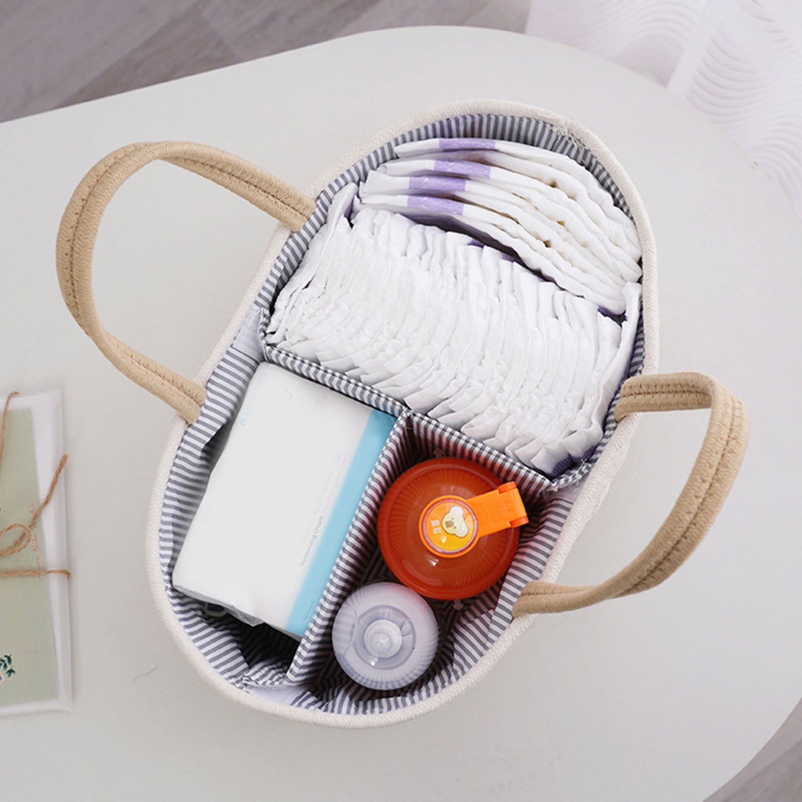 Large Capacity Baby Diaper Storage Basket Portable Nappy Organiser Case Container for Nursery and Car Item Store