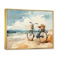 thumbnail image 2 of Designart "Bicycle Calm Pedaling By The Beach II" Transportation Floater Framed Wall Art Print, 2 of 7