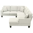 thumbnail image 6 of Euroco U Shape Sectional Sofa 7 Seat Modern Living Room Sofa Set with 3 Pillows, 108"x85.5", Beige, 6 of 8
