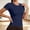Blue-crew neck, variant on Women Solid Crew Neck Athletic T-Shirt, Slim Quick Dry Breathable Yoga Top Fitness Loungewear Tee Blue-crew neck XL(XL)