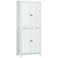 thumbnail image 2 of HOMCOM 72.5" Pinewood Large Kitchen Pantry Storage Cabinet, White, 2 of 9
