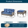 thumbnail image 7 of Unnifurnzi Outdoor Patio Furniture-All Weather Outdoor Wicker Sofa with Outdoor Ottoman 3 Seater Rattan Couch with Deep Seat for Deck Lawn Porch Balcony Poolside-Gray/Blue, 7 of 7