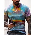 thumbnail image 2 of Blusa de camiseta de manga corta con estampado casual retro de moda para hombre Pompotops  oipoqjl3578, 2 of 8