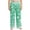 Light Green, variant on Winter Pajama Pants for Women, Snowflake Print, Drawstring Straight Leg Lounge Sleep Pants