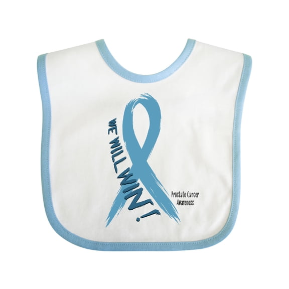 Inktastic We Will Win Against Prostate Cancer Ribbon Boys or Girls Baby Bib