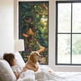 thumbnail image 3 of Forest Window Privacy Film, Vintage Cottage Mushroom Tree Floral Green Static Cling UV Sun Blocking Tint Film Heat Control Windows Films for Bedroom Bathroom, Window Stickers 29.5"x78.7", 3 of 8