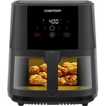 Chefman Air Fryer  TurboFry Touch 8 Qt Window Basket Air Fryer  Black