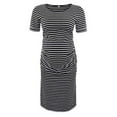 thumbnail image 4 of Robes d'Été de Grossesse Femmes Enceintes Froncées sur le Côté Vêtements de Maternité Robe Moulante Maman Décontractée à Manches Courtes Robes Portefeuille Noir P, 4 of 6