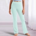 thumbnail image 2 of Toddler Uniform Pants Girls New Toddler Boys Girls Fashion Cute Sweet Elasticity Straight Sweatpants Kids High Waist Yoga Pants Style B-2 Mint Green 6 Years, 2 of 9