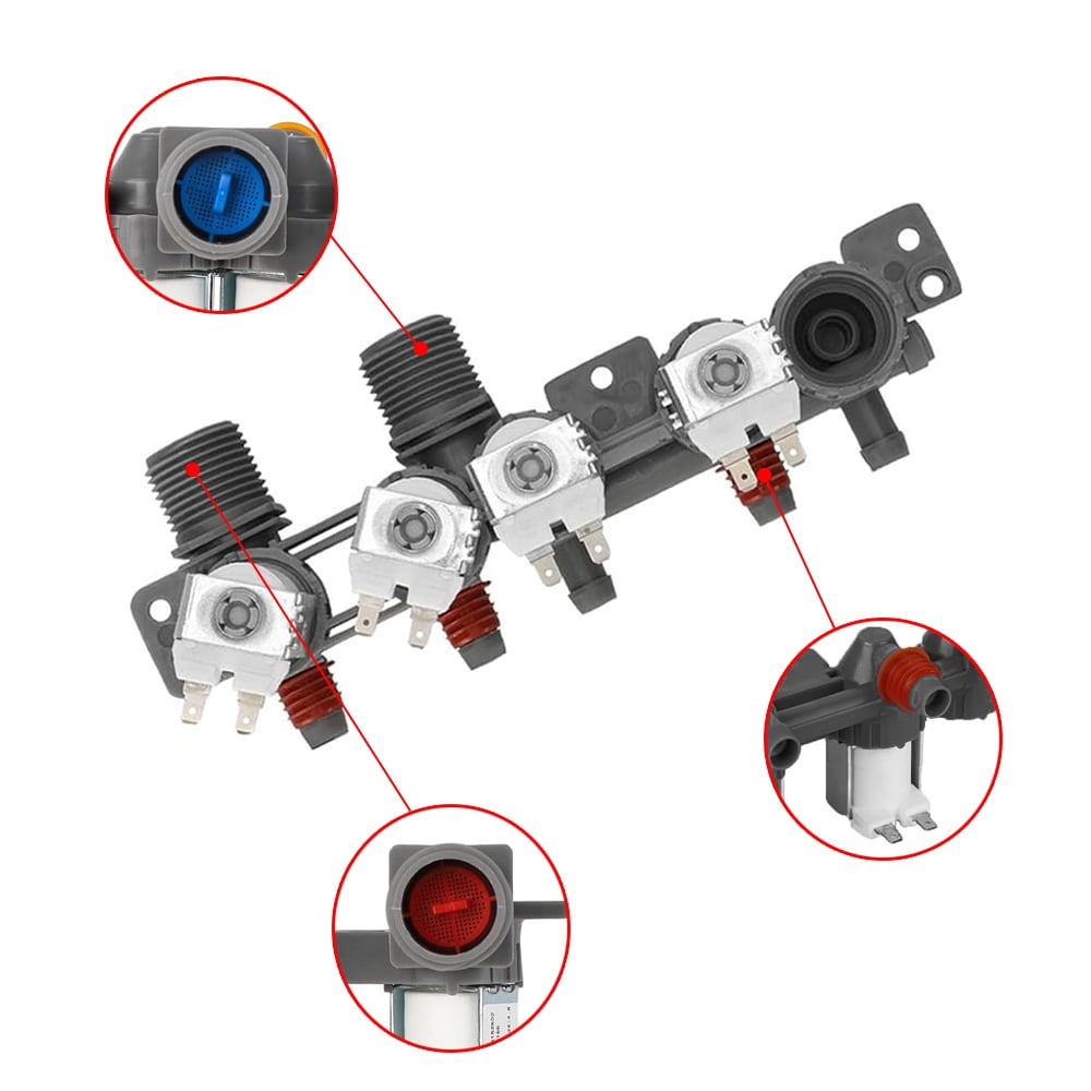 TOP-MAX AJU75152602 Washer Inlet Valve Assembly fit for LG Washing Machine, DC12V Washing Machine Water Inlet Valve, Water-Saving
