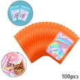 thumbnail image 2 of 100 bolsas holográficas de embalaje, herméticas, impermeables y a prueba de olores. naranja, 2 of 9
