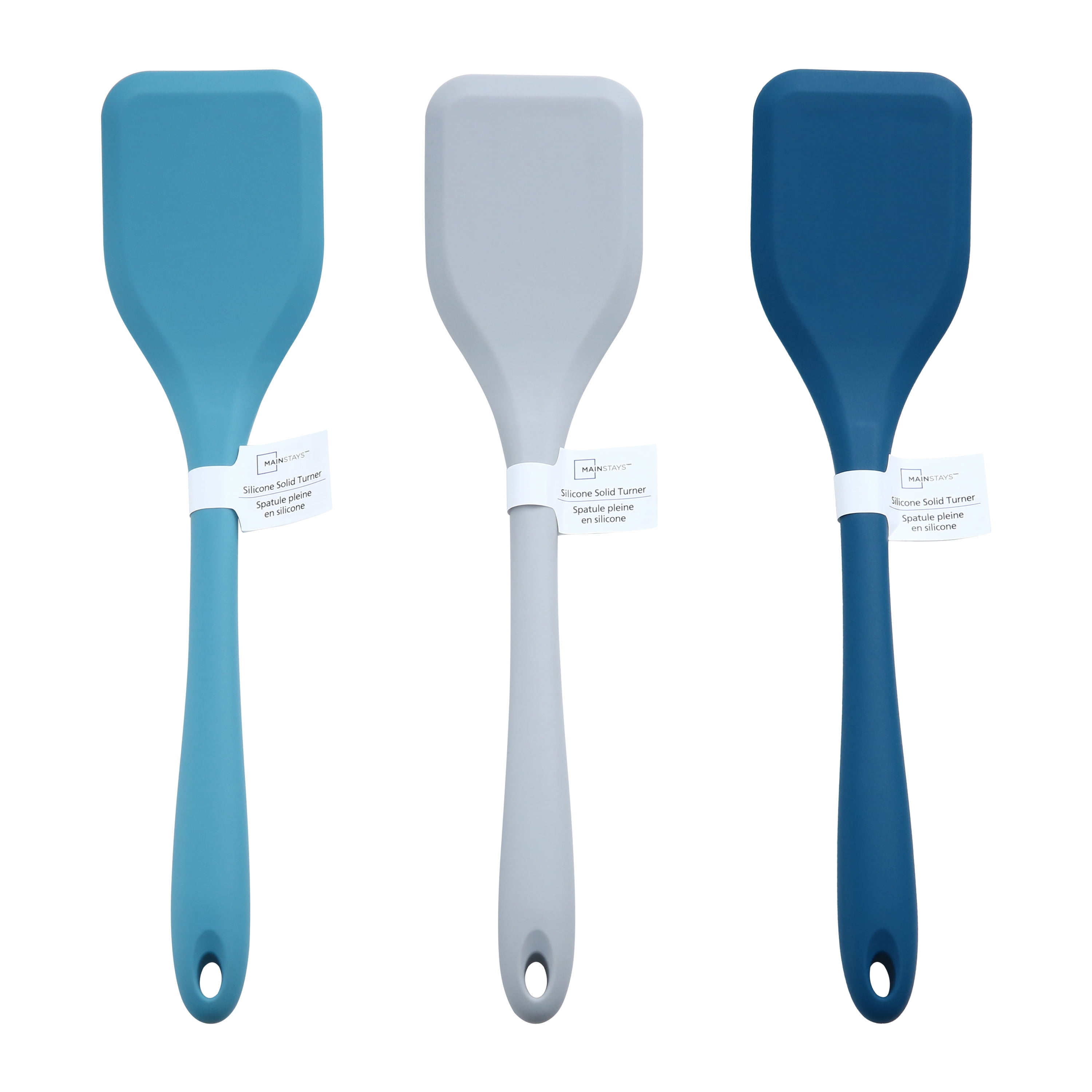Spatule spatule en silicone solide résistante à la chaleur Mainstays, bleu marine, gris ou bleu sarcelle Spatule solide en silicone MS Color