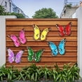 thumbnail image 2 of Artrylin 6 Pcs Metal Garden Butterfly Wall Art Hanging Butterfly Decoration Outdoor Garden Butterfly Ornaments Fence Hangers Butterfly Wall Sculptures for Indoor Sheds Walls Fences Home Patio Yards, 2 of 8