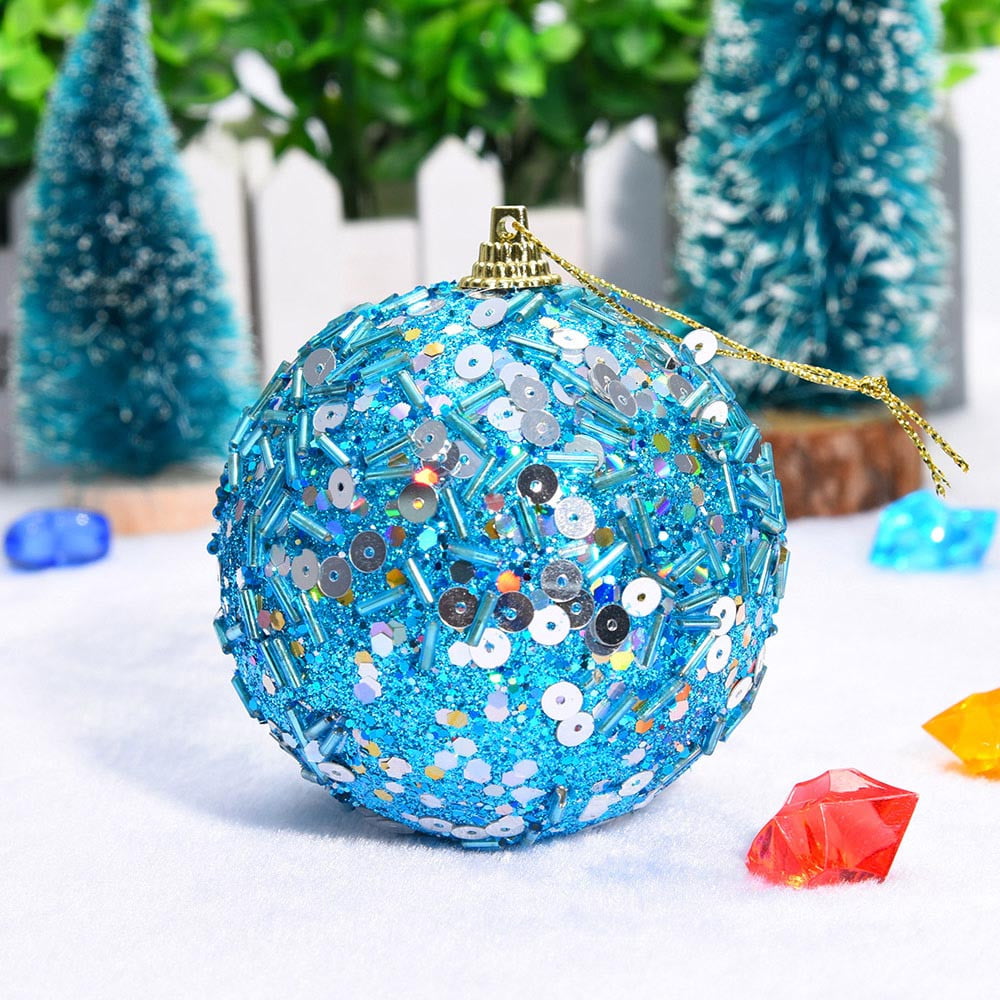 1PC Christmas Rhinestone Glitter Baubles Balls Xmas Tree Ornament Decoration 8CM 