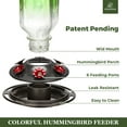 thumbnail image 3 of Kingsyard Glass Hummingbird Feeder for Outdoor Hanging, 24 Ounces, Ant Moat Included, Green, 3 of 9