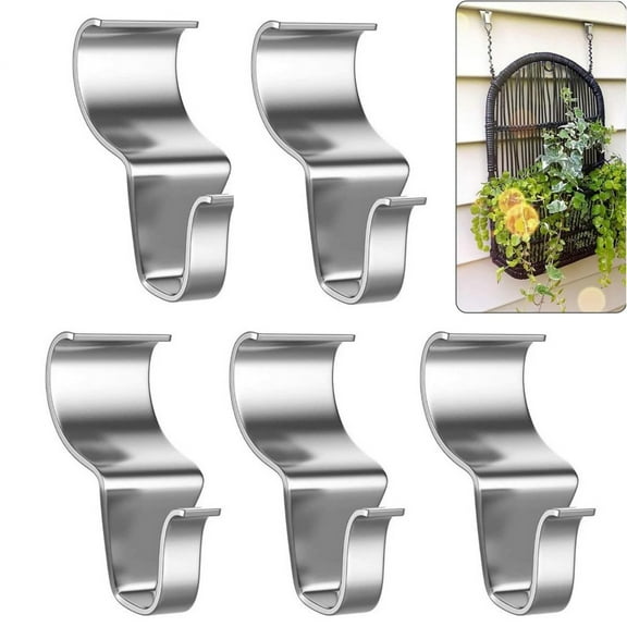 5PCS Vinyl Siding Hooks for Hanging Outdoor, Heavy Duty Stainless Steel Vinyl Siding Hooks Hangers, No Hole Low Profile Siding Clips for Hanging Wreath Outdoor Decorations