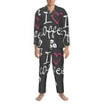 thumbnail image 3 of Fotbe I Love Coffee Pattern Long Sleeve Pajama Set for Men,Sleepwear Set,2-piece Loungewear Set,Soft PJs Comfy Nightwear with Pockets-Small, 3 of 7