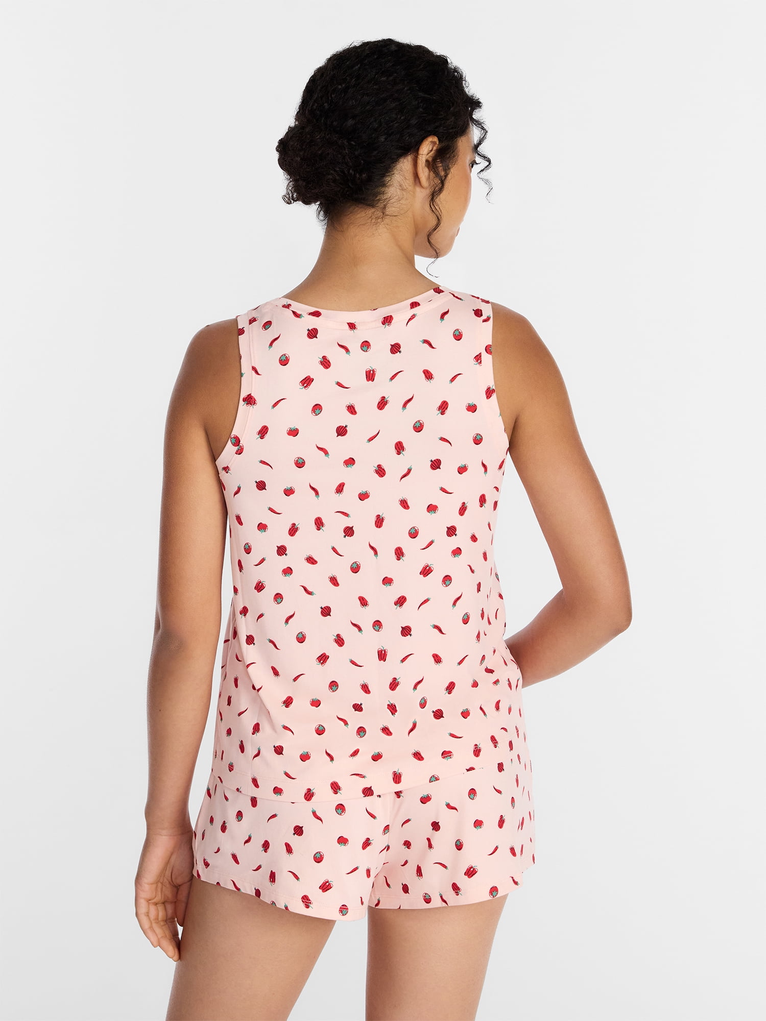 Joyspun Women's Tank Top and Shorts Pajama Set, 2-Piece, Sizes XS-3X