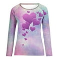 thumbnail image 4 of Pimelu Valentines Day Sweater Women Valentines Shirts for Women Plus Size Fashion Heart Print Gradient Crewneck Sweatshirt Ladies Spring Raglan Long Sleeve Comfy Pullover Tops, 4 of 4