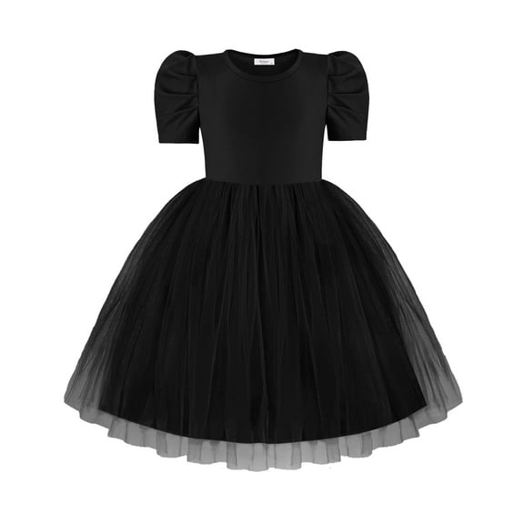 Arshiner Toddler Girls Party Dress Formal Church Short Sleeve Tutu Tulle Summer Girl Dresses