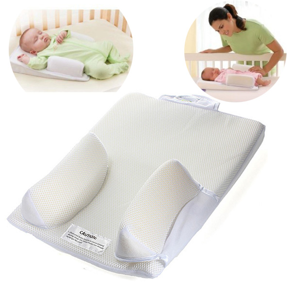 Baby Side Sleeping Pillow,Adjustable Baby Anti-Roll Triangle Non-Slip Cushion,Suitable for Newborns and Babies from 0-6 Months,Comfortable and Soft Airplane