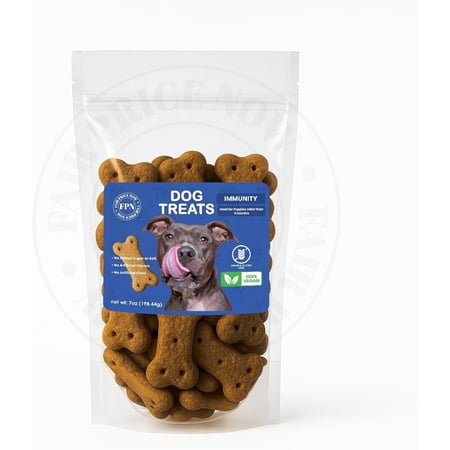 FPN Vegan Dog Treats for Immunity, 7 oz Grain-Free Biscuits with Blueberry, Chia & Pineapple, Superfood Chews for All Dog Breeds