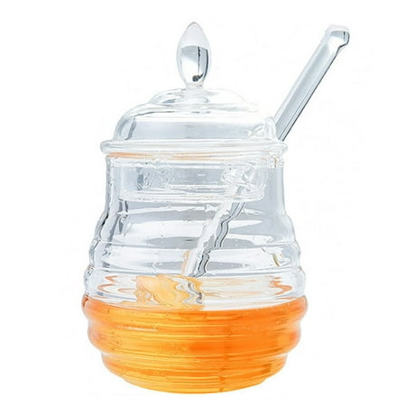 

Beehive Honey Pot with Dipper and Lid 8 3oz Glass Honey Jar Syrup Dispenser Honey Container Home Kitchen Storage for Pie Jam Jelly