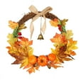 thumbnail image 2 of Xuniizn Fall Wreaths for Front Door, 16" Maple Leaves Pumpkin Wreath Fall Decor Fall Wreath for Thanksgiving Halloween Fireplace Wall Porch Party Supplies, Fall Decorations for Home, 2 of 4