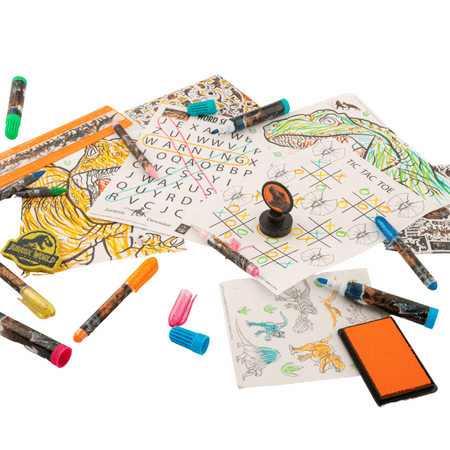 Jurassic World Dinosaur Art Kit Gel Pens Markers Stickers with Carrying Tin 600+ Pieces