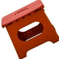 thumbnail image 2 of Taburete plegable portátil de plástico resistente que ahorra espacio para adultos y niños, color rojo vintage., 2 of 5
