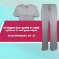 thumbnail image 7 of Natural Uniforms Women's Ultra Soft Stretch Drop-Neck 2 Pocket Scrub Top and Pants 82009200N (Grey, Large), 7 of 7