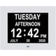 thumbnail image 1 of Reloj calendario digital extragrande con fecha, hora y día, reloj para personas mayores con discapacidad visual, 8 opciones de alarma, color blanco, 1 of 5