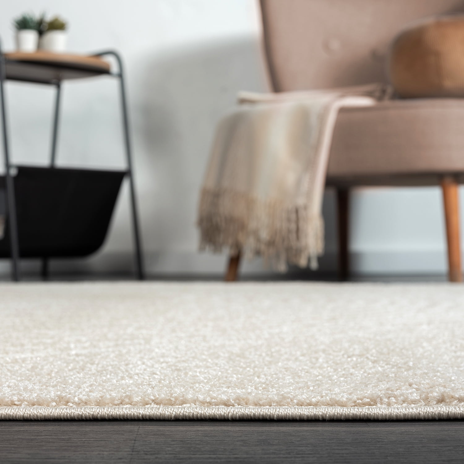 Abani Nuevo Collection Area Rug Mid Century Modern Bedroom Living Room Decor Floor Rug 5 x 8 Beige Cream