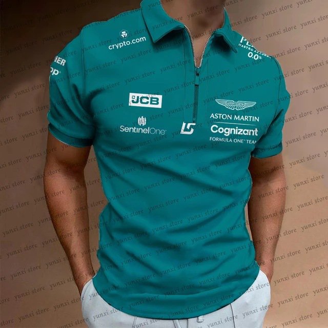 Aston Martin F1 Course Manches Courtes, POLO Commémoratif Chemise Périphérique Vêtements-Week